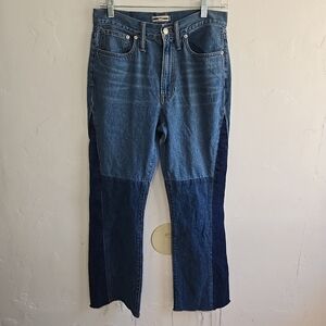Madewell ISKO Jeans Womens Size 27 Patchwork Denim Raw Hem Style #K9272 Boho